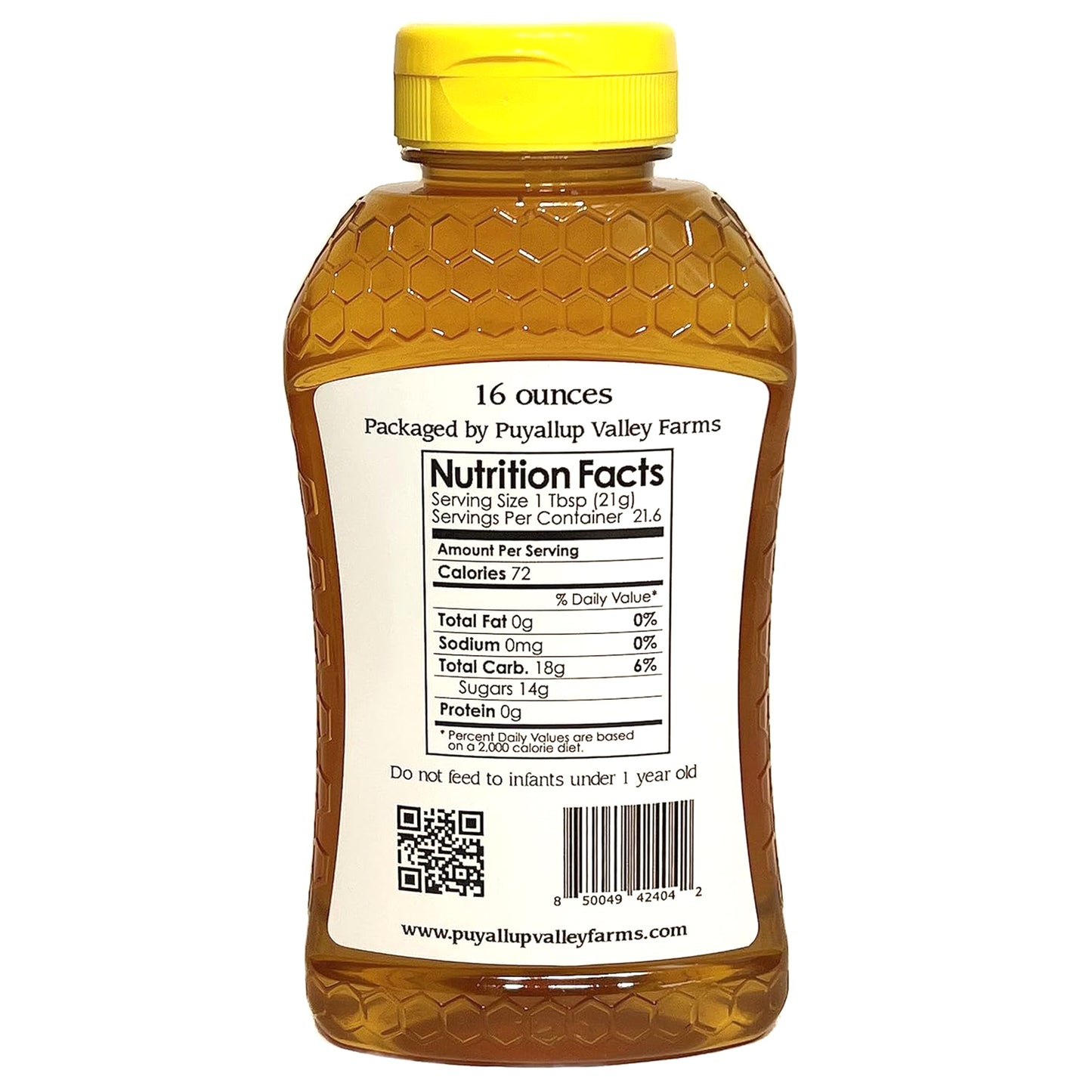 Clover Raw Honey by Puyallup Valley Farms | Unfiltered Organic Raw Honey | All-Natural Sweetener | No Additives | Non-Pasteurized Organic Raw Honey | BPA Free Raw Organic Honey Squeeze Bottle | No Drip Cap | FREE SHIPPING Clover 16 Oz.