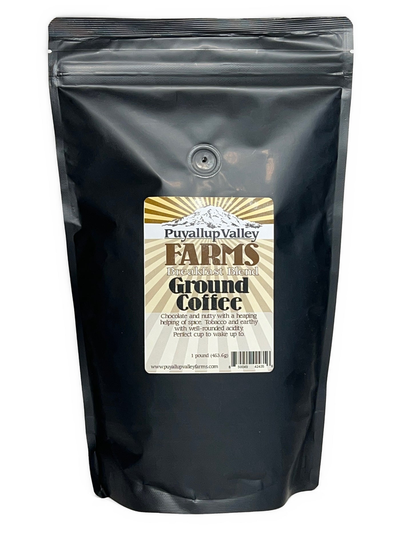Premium Ground Organic Coffee by Puyallup Valley Farms | Locally Roasted Organic Coffee | FREE SHIPPING | Breakfast Blend 16 Oz.