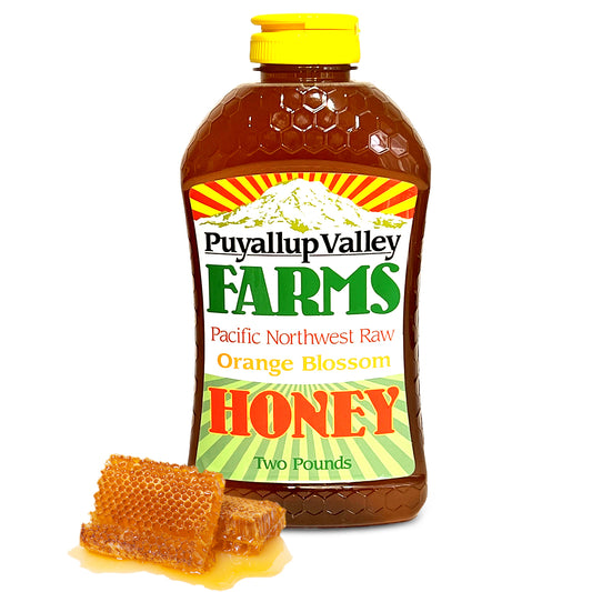 Orange Blossom Raw Honey by Puyallup Valley Farms Organic Unfiltered Raw Honey All-Natural Sweetener No Additives Non-Pasteurized Organic Raw Unfiltered Honey BPA Free Raw Organic Honey Squeeze Bottle No Drip Cap FREE SHIPPING Orange Blossom 32 Oz.