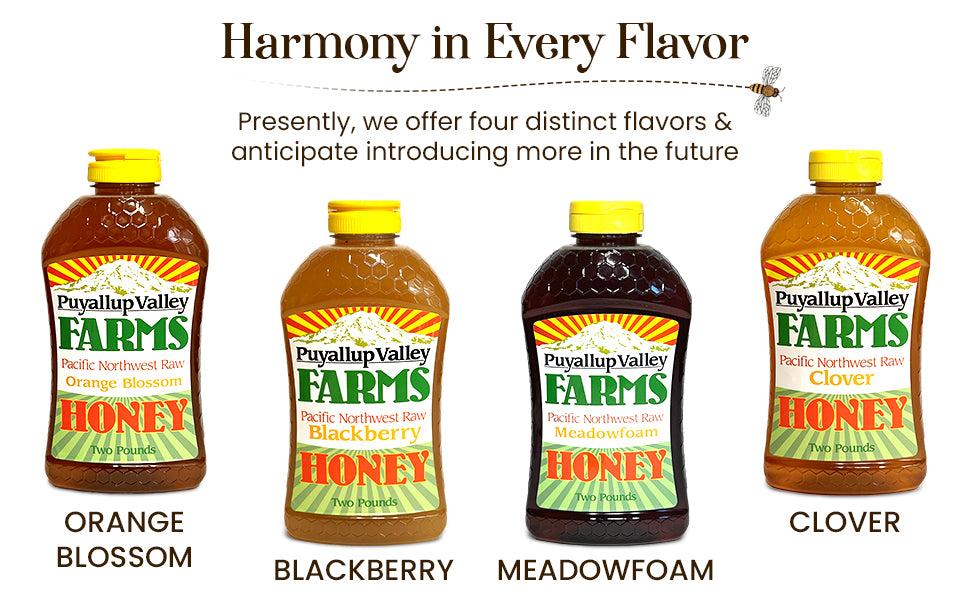 Clover Raw Honey by Puyallup Valley Farms | Organic Unfiltered Raw Honey | All-Natural Sweetener No Additives | Non-Pasteurized Organic Raw Honey | BPA Free Raw Organic Honey Squeeze Bottle | No Drip Cap | FREE SHIPPING Clover 32 Oz.