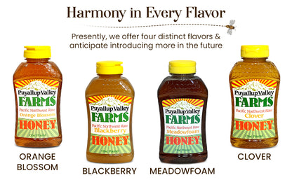 Puyallup Valley Farms™ Honey Gift Box 64 Oz🍯Raw Unfiltered Honey Sampler Clover Meadowfoam Blackberry Orange Blossom