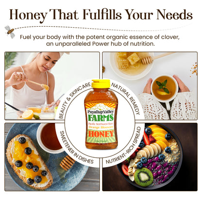 Puyallup Valley Farms™ Orange Blossom Raw Unfiltered Honey 16 Oz From Blood Orange and Navel Orange Orchards