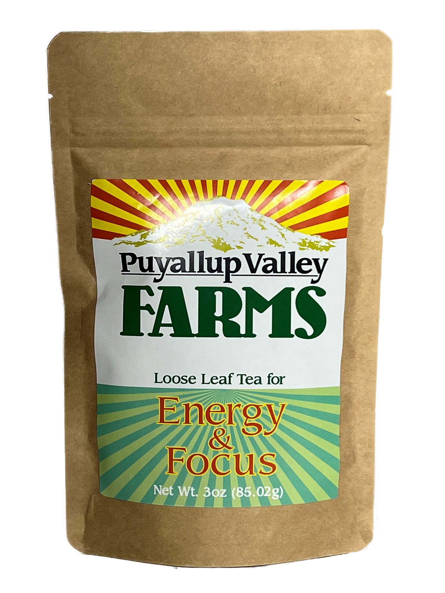 Premium Energy and Focus Loose Leaf Tea by Puyallup Valley Farms | 180 mg Caffeine for Energy | White Kratom for Focus | Plus Much More | FREE SHIPPING | Energy and Focus Loose Leaf Tea 3 Oz.